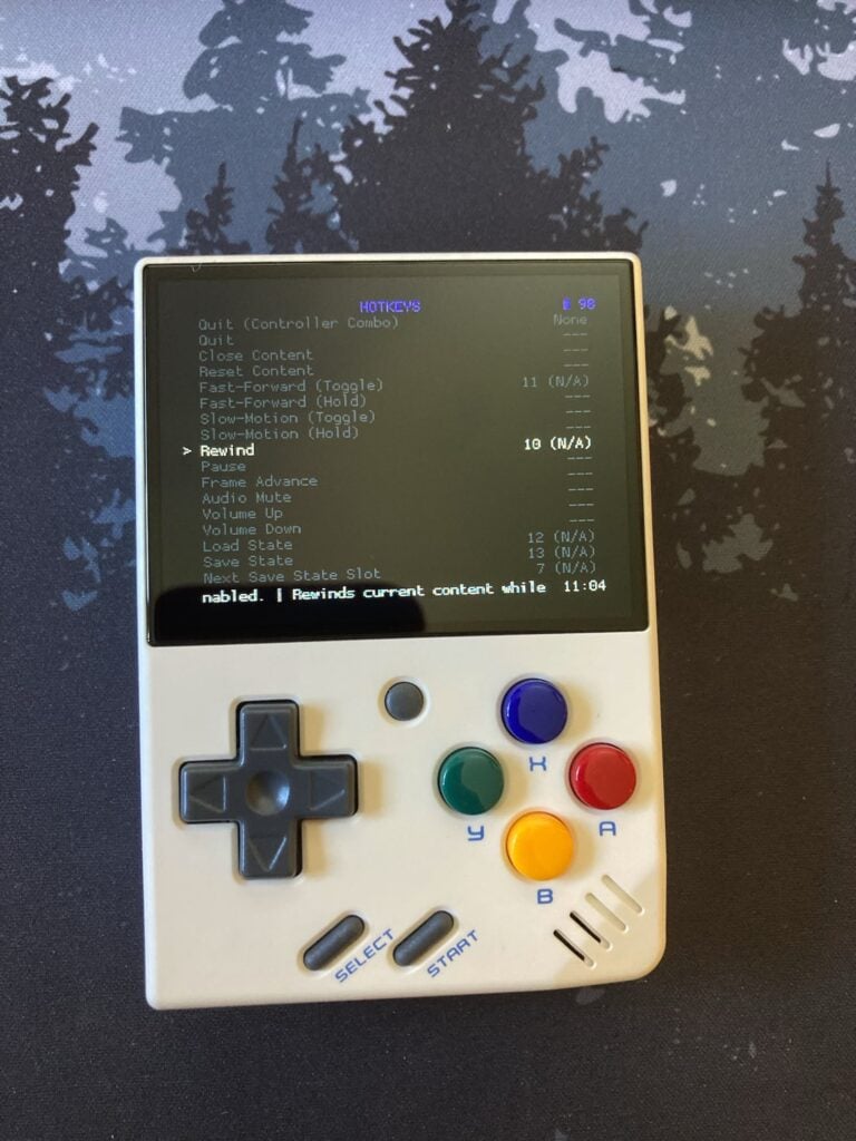 Miyoo Mini con Onion OS y RetroArch: Rewind