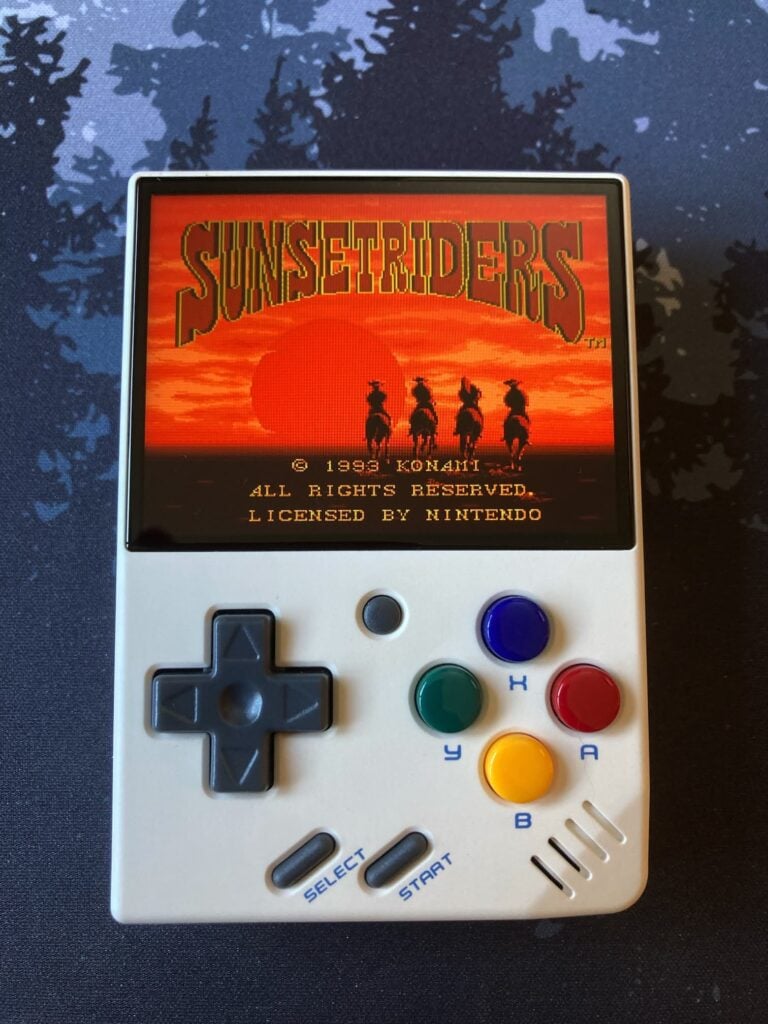 Videojuego retro en consola Miyoo mini: Sunset riders