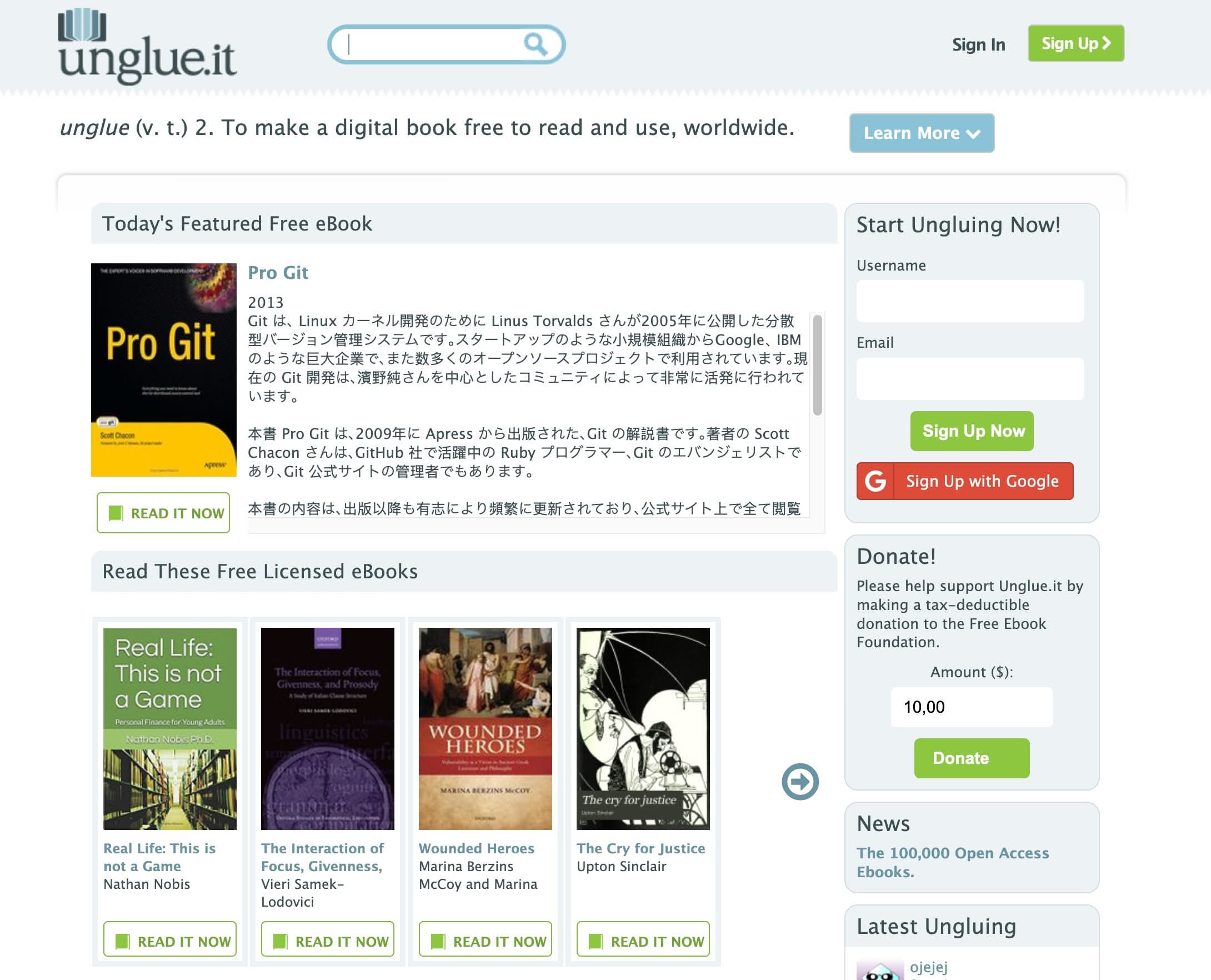ungle.it para descargar libros con licencia Creative Commons.