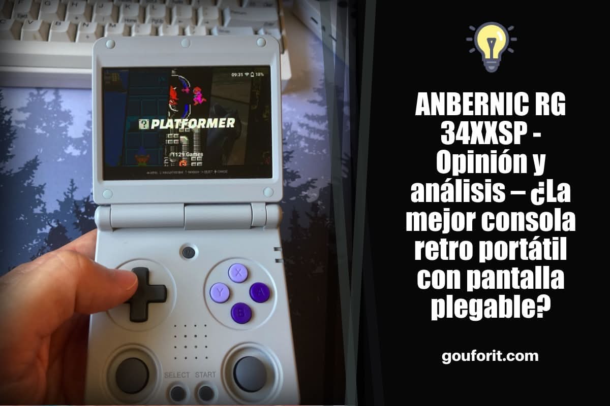 ANBERNIC RG 34XXSP - Opinión y análisis – ¿La mejor consola retro portátil con pantalla plegable?