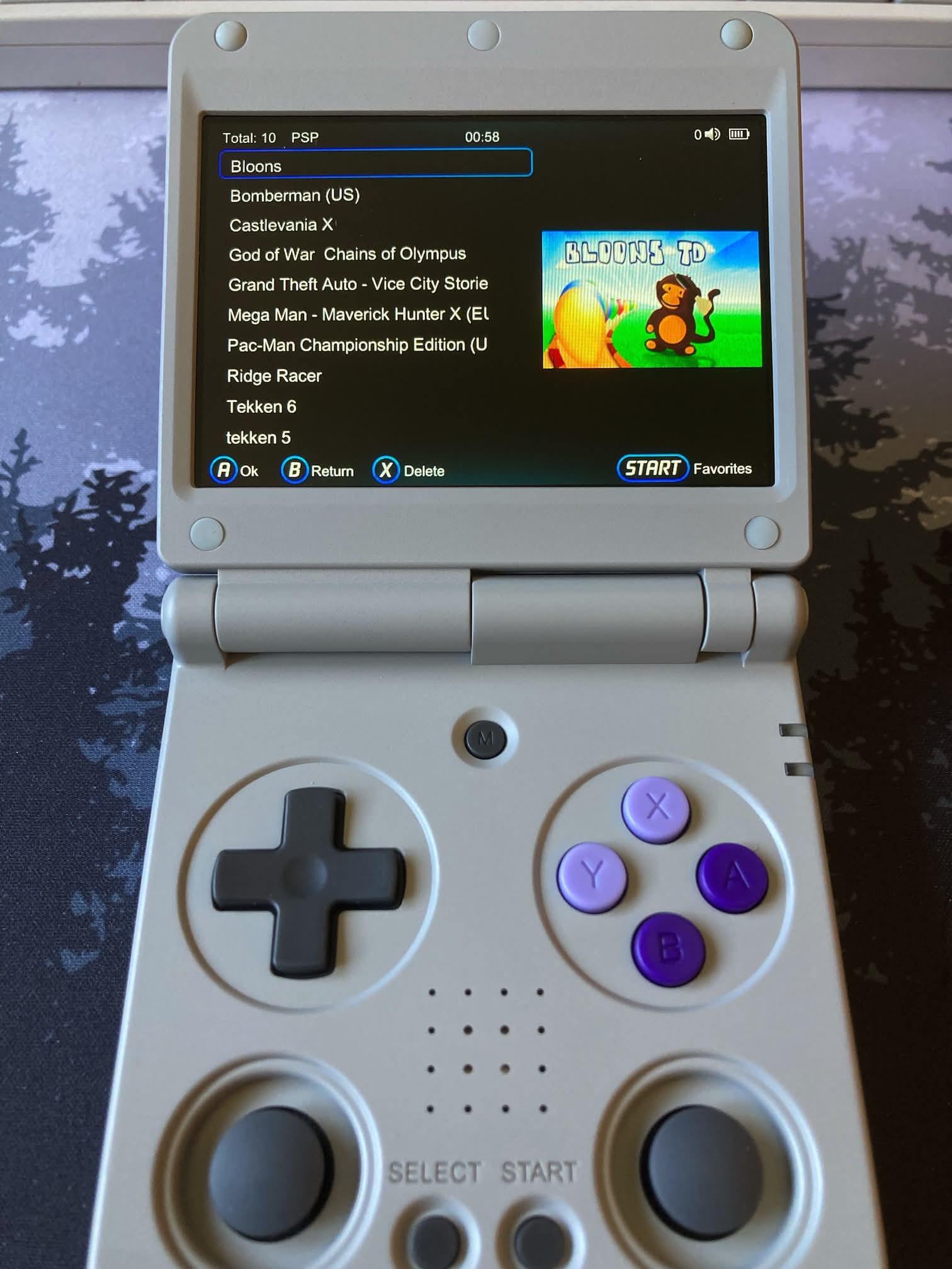 Consola retrogaming ANBERNIC RG 34XXSP con SO de fábrica