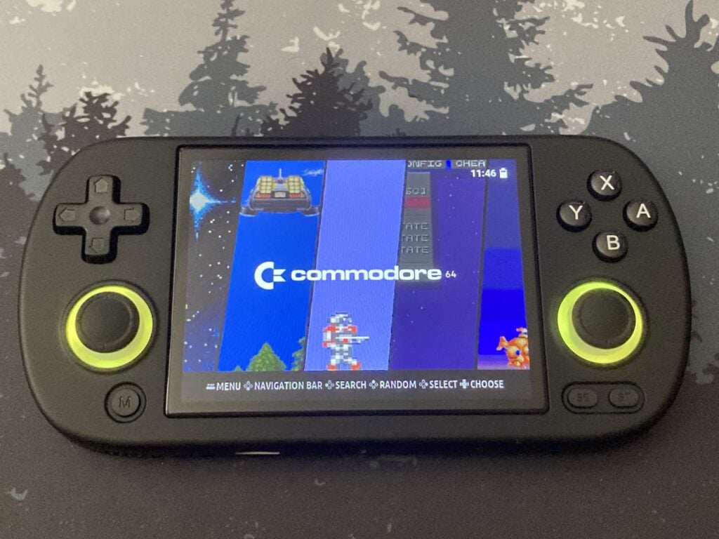 Consola retro china Anbernic RG40XX H: SO Knulli con pantalla inicial