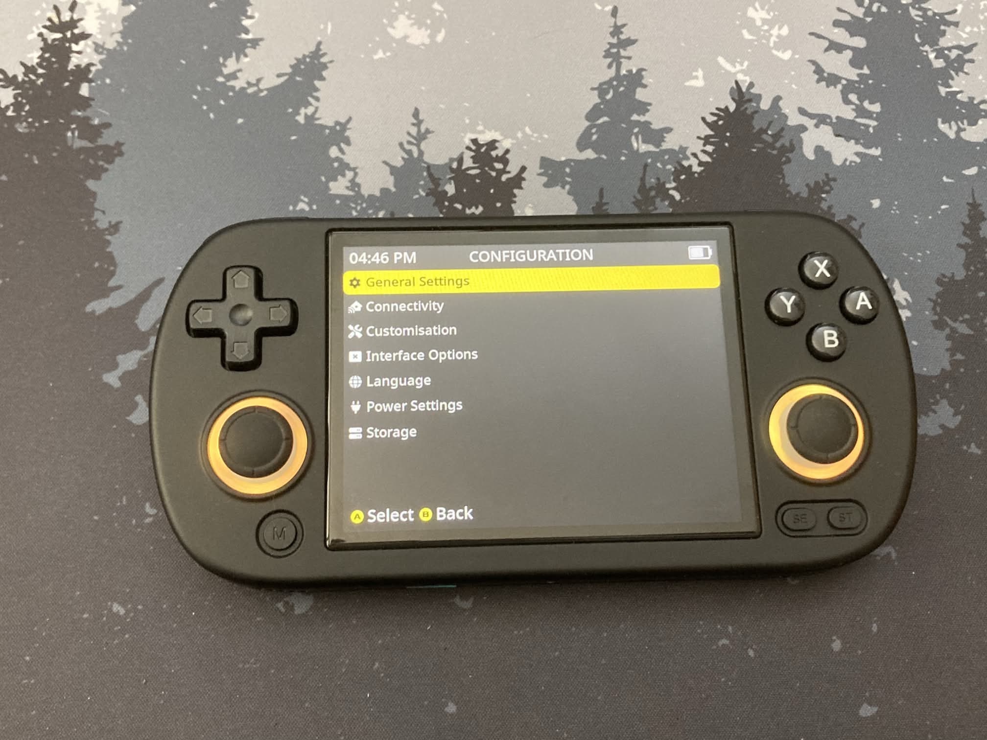 Anbernic RG40XX H: SO muOS diferentes menús de configuración