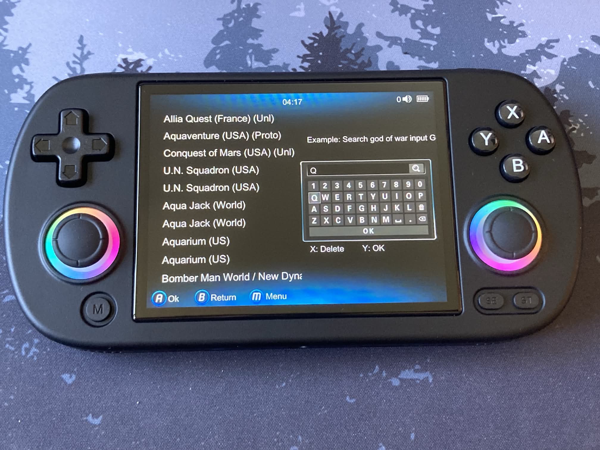 Anbernic RG40XX H: SO original de Anbernic. Opción de busqueda.
