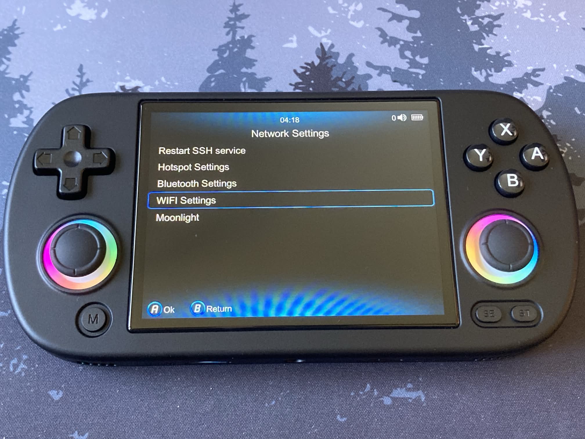 Anbernic RG40XX H: SO original de Anbernic. Wifi settings.