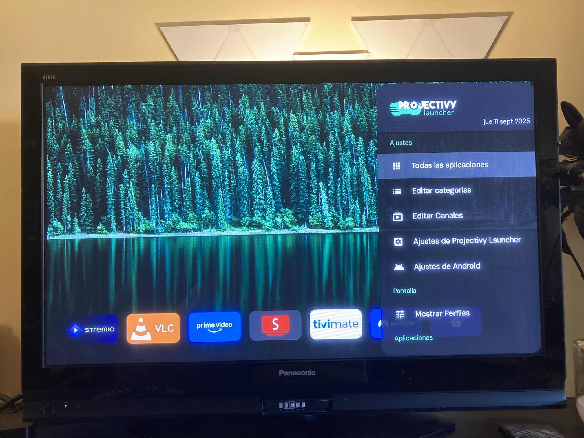 Interfaz configurada de Projectivy Launcher en Google TV: configuracion