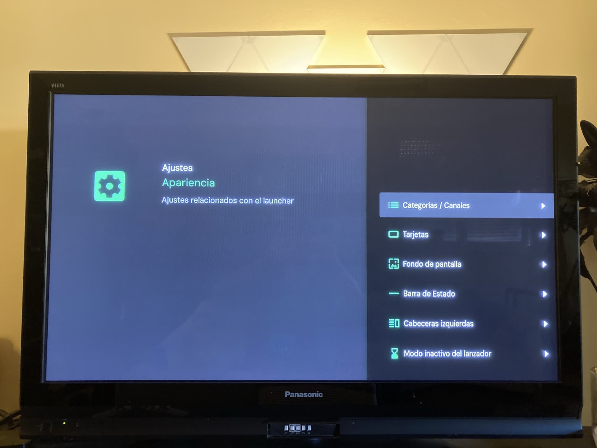 ajustes de Projectivy Launcher: apariencia