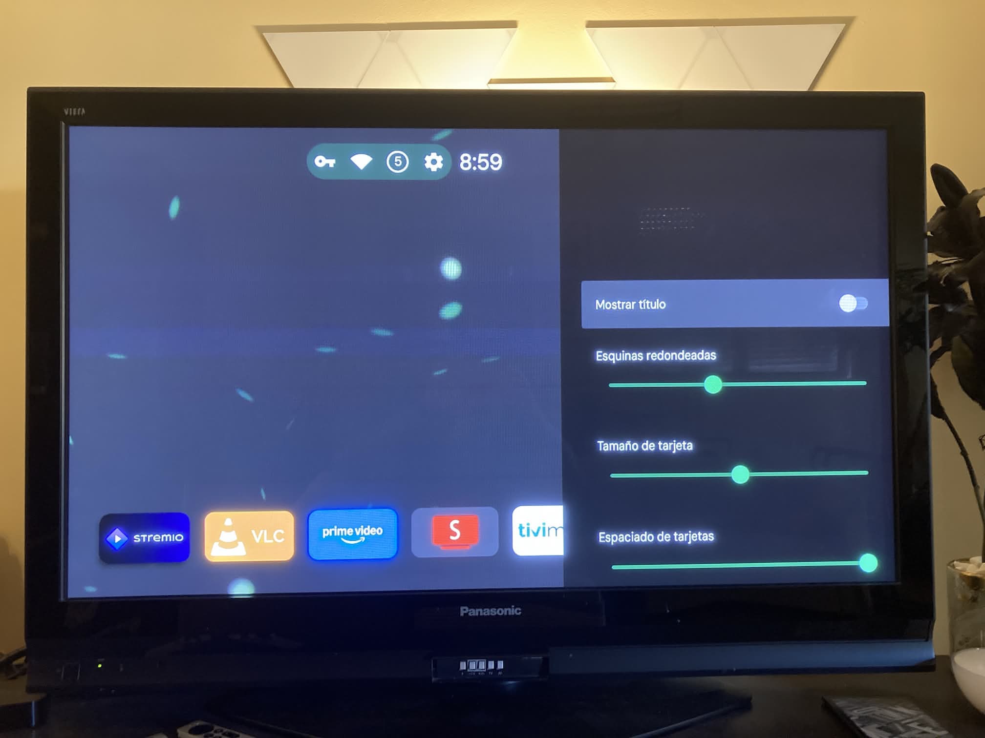 ajustes de Projectivy Launcher: apariencia de tarjetas y apps