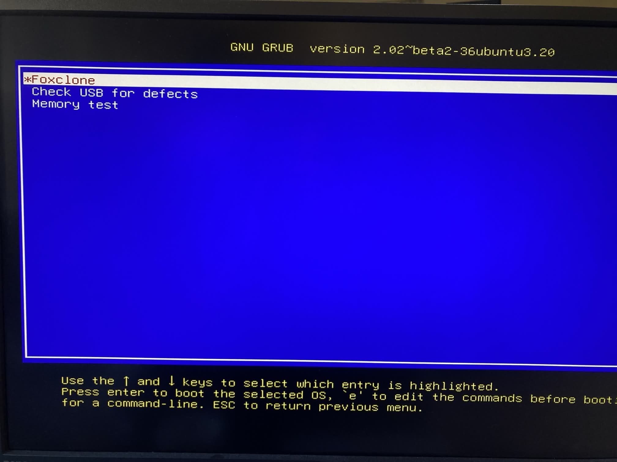Pantalla inicial de Foxclone