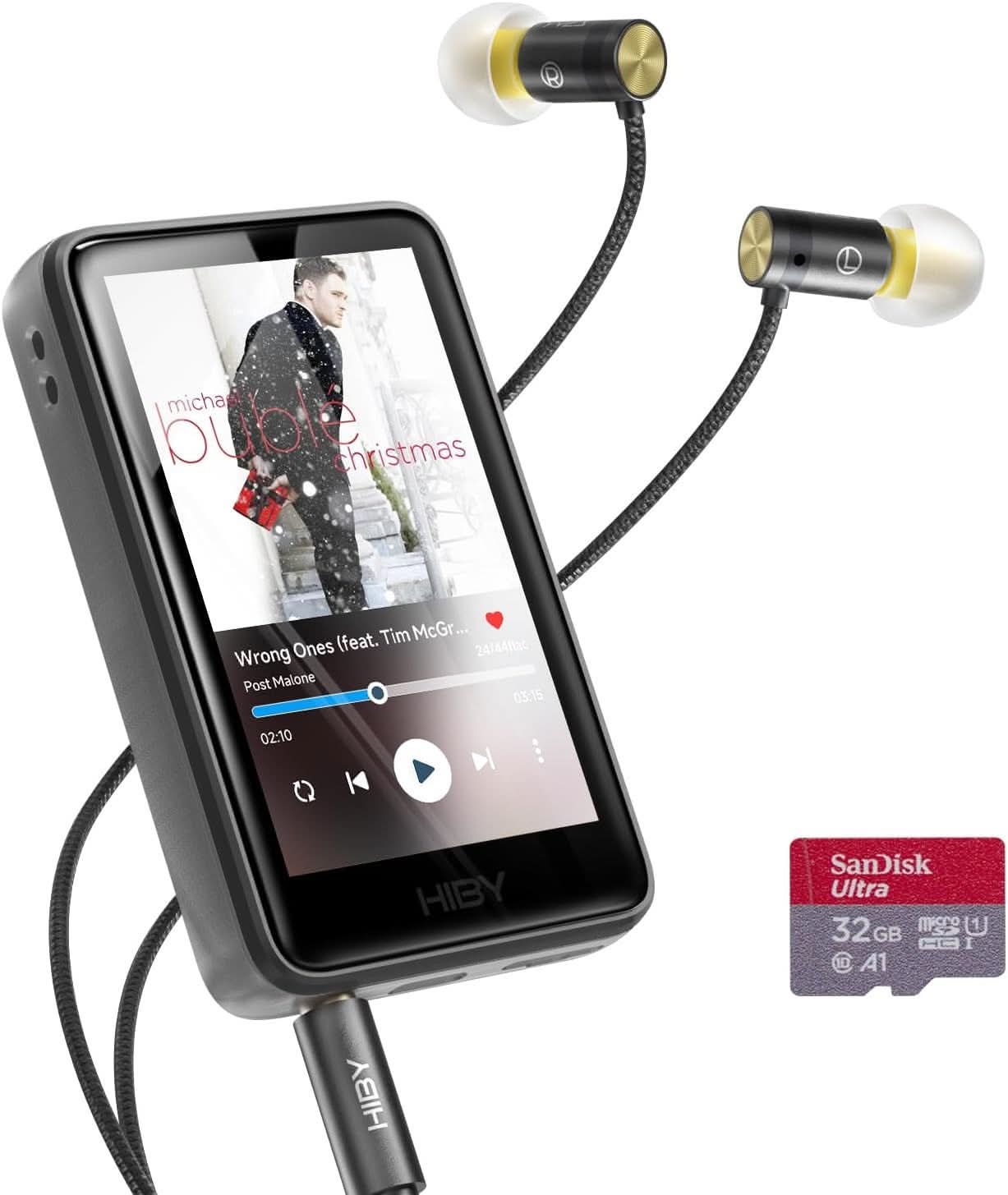 HiBy R1 Reproductor de MP3 HiFi con Bluetooth 5.1 de audio de alta resolución certificado DSD 256