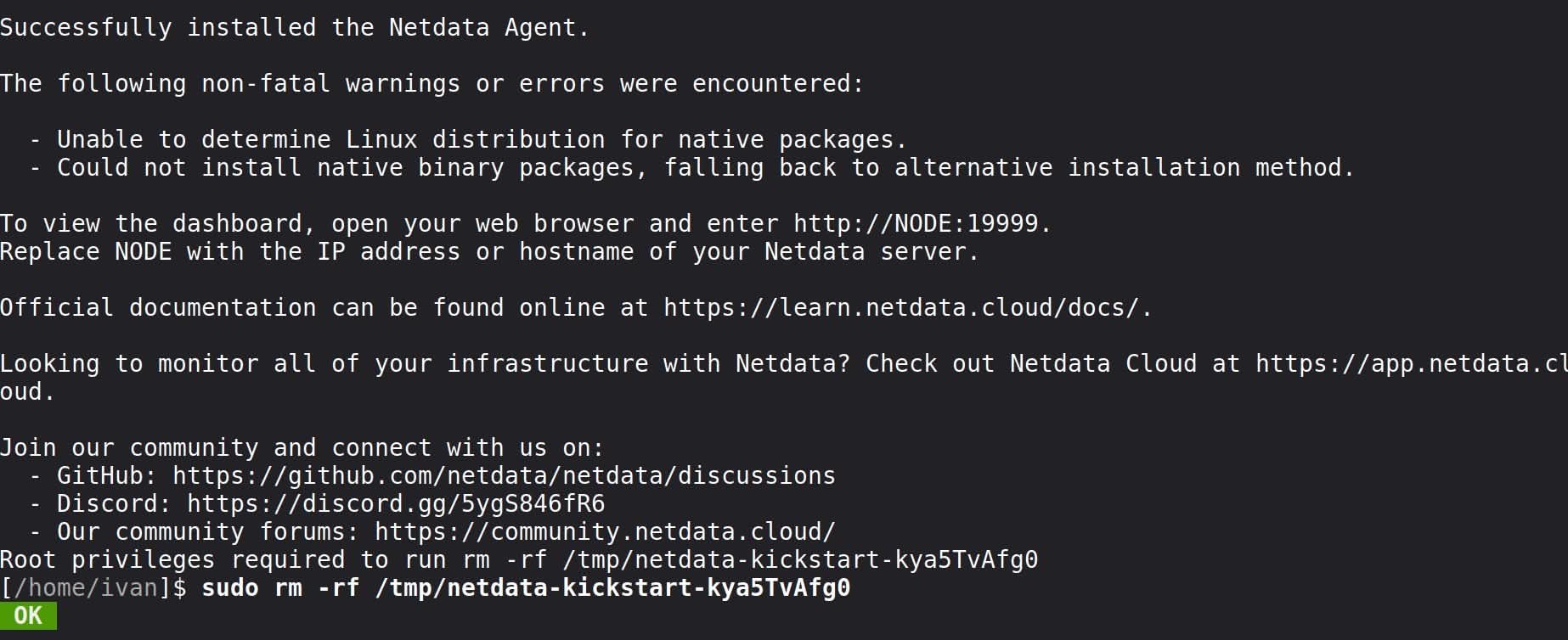 Instalando Netdata en Linux Mint en línea de comandos.