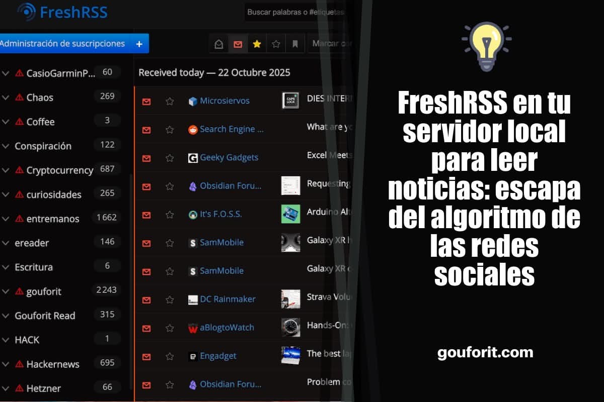 FreshRSS en tu servidor local para leer noticias: escapa del algoritmo de las redes sociales