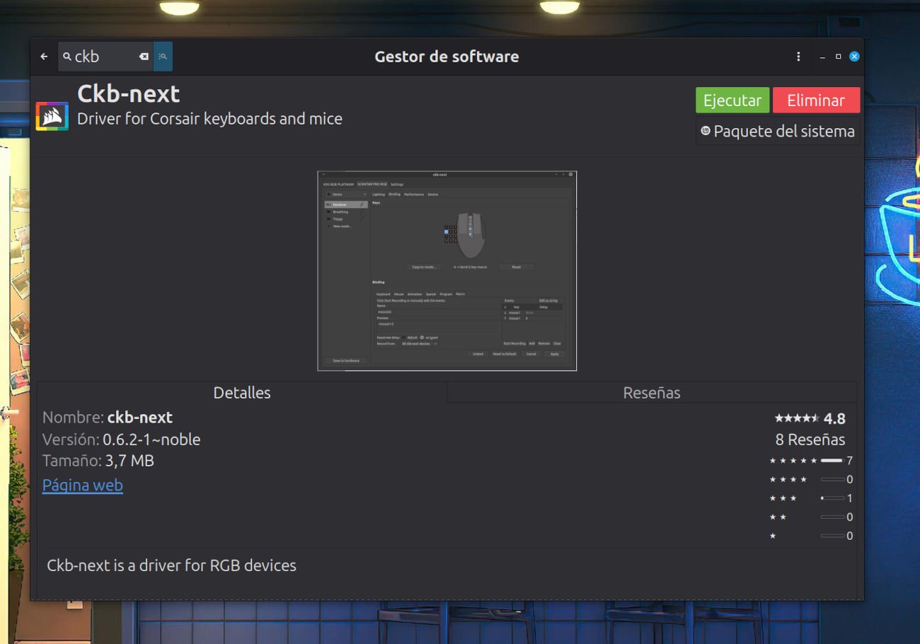 Ckb-next para configurar teclados Corsair en Linux