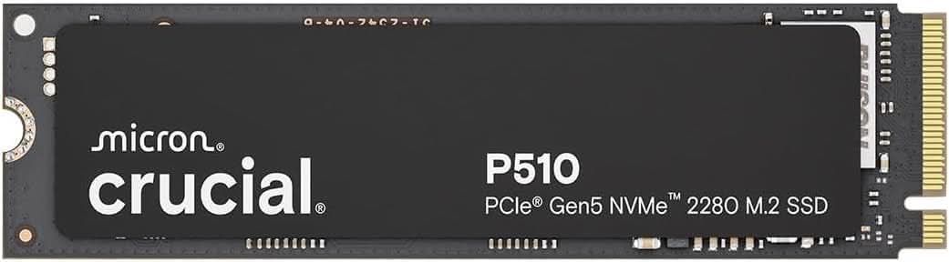 Crucial P510 SSD 1TB PCIe 5.0 x5 Gen5 NVMe M.2, Velocidades de lectura hasta 11.000 MB/s