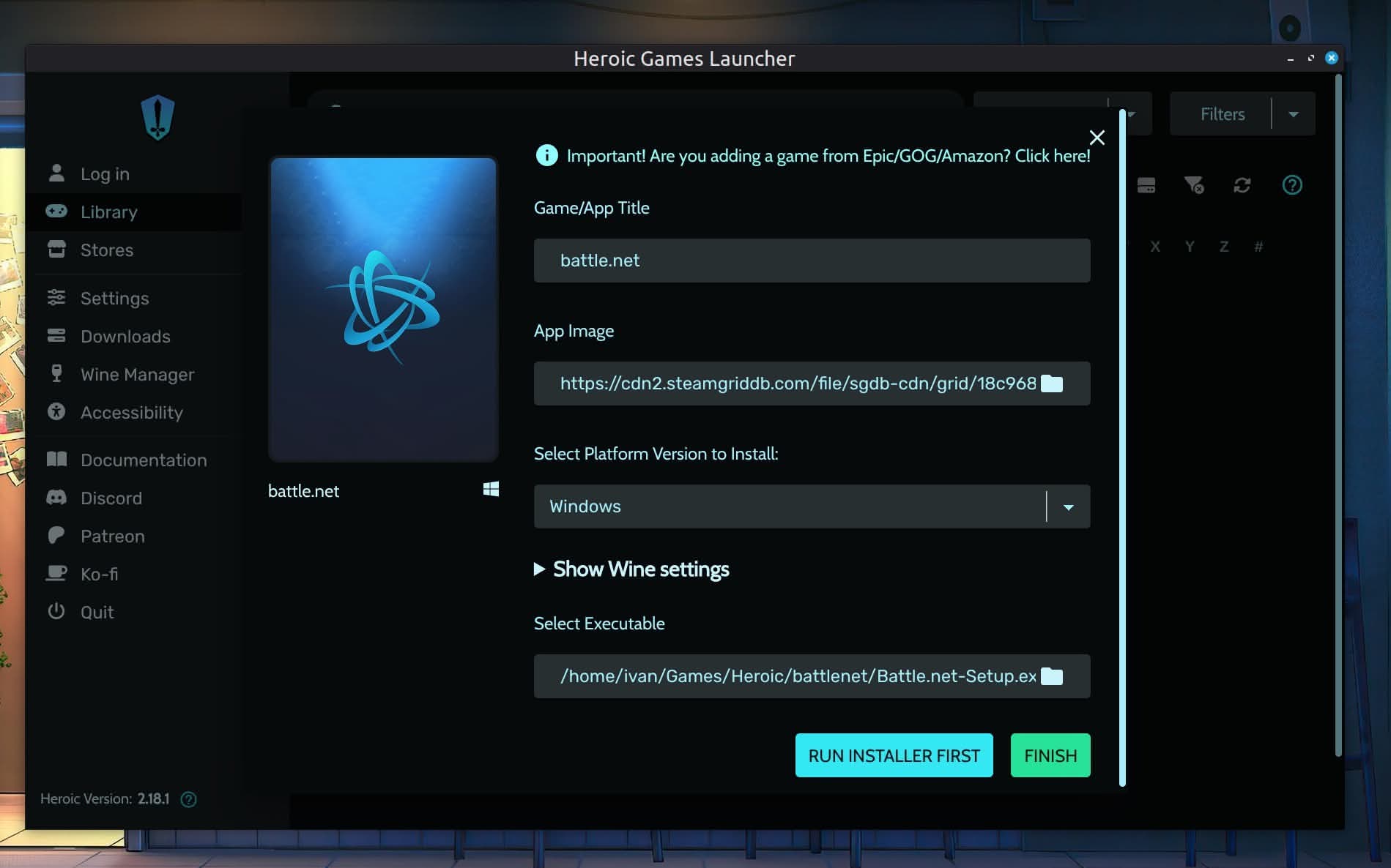 Instalamos battle.net en Heroic en Linux Mint.