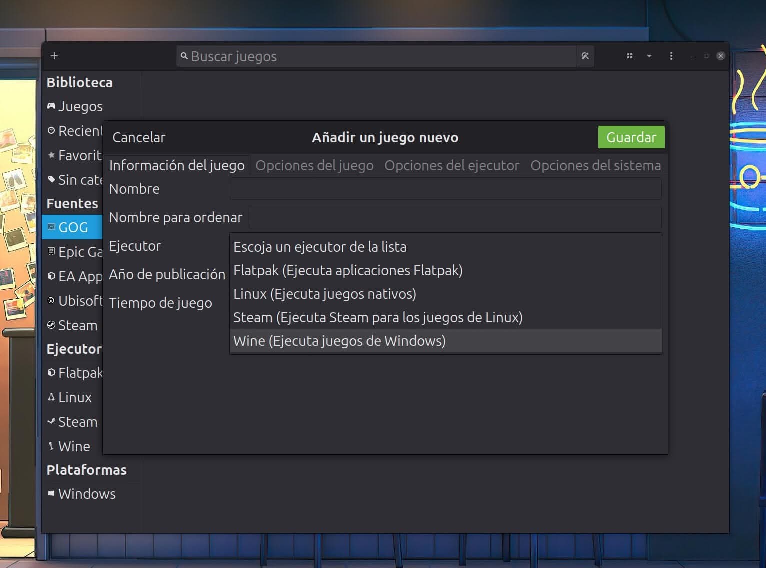 Instalamos el juego localmente en Lutris