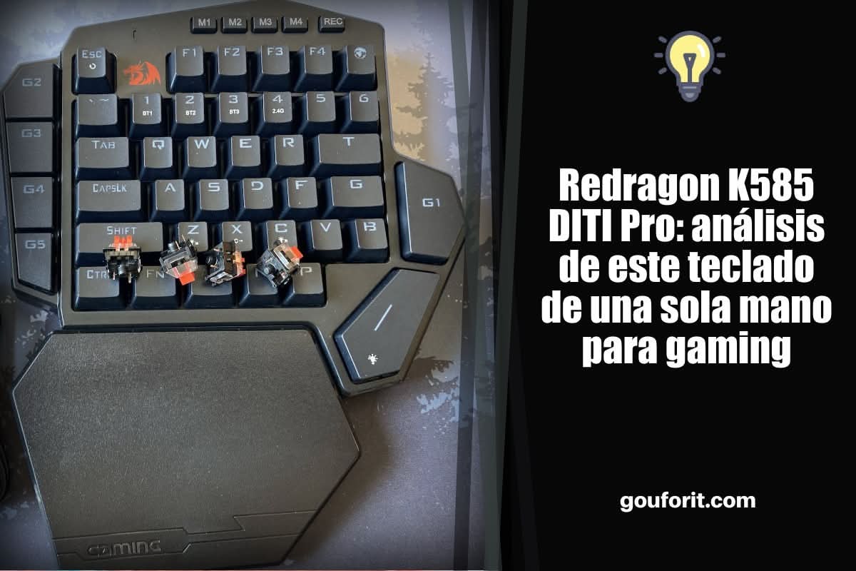 Redragon K585 DITI Pro: análisis de este teclado de una sola mano para gaming