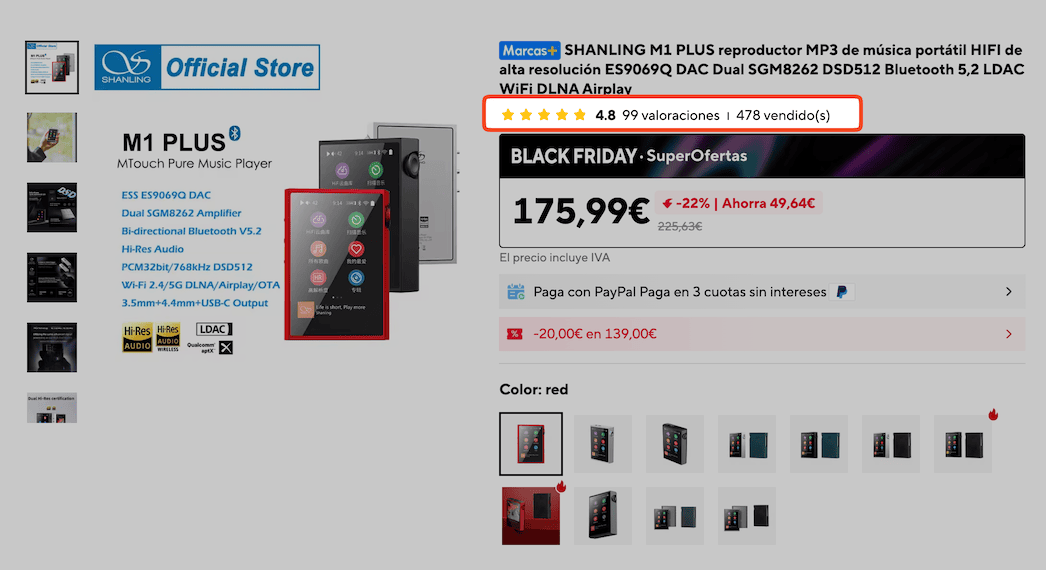 Valoraciones del producto y ventas en AliExpress. Más estrellas y más ventas, mucho mejor.