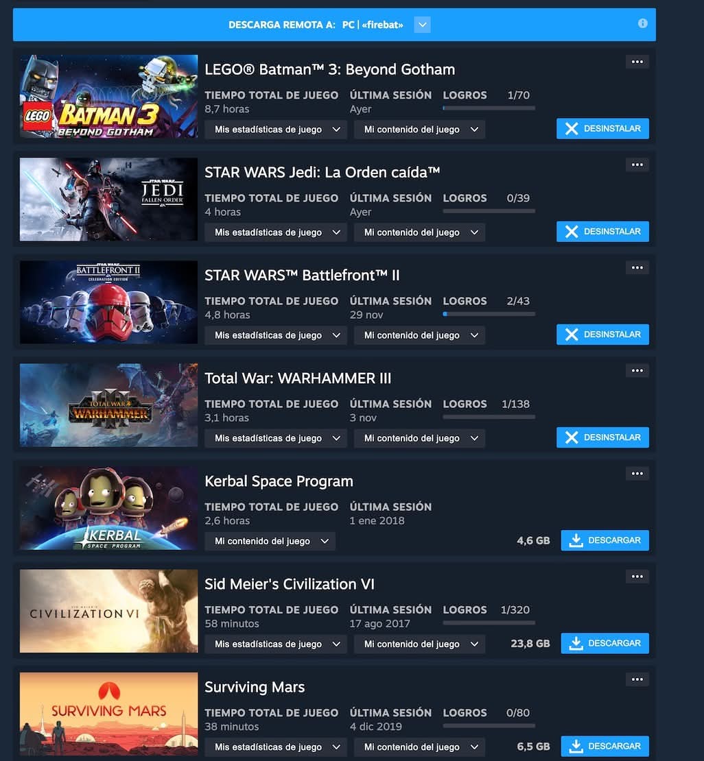 Mis juegos en Steam