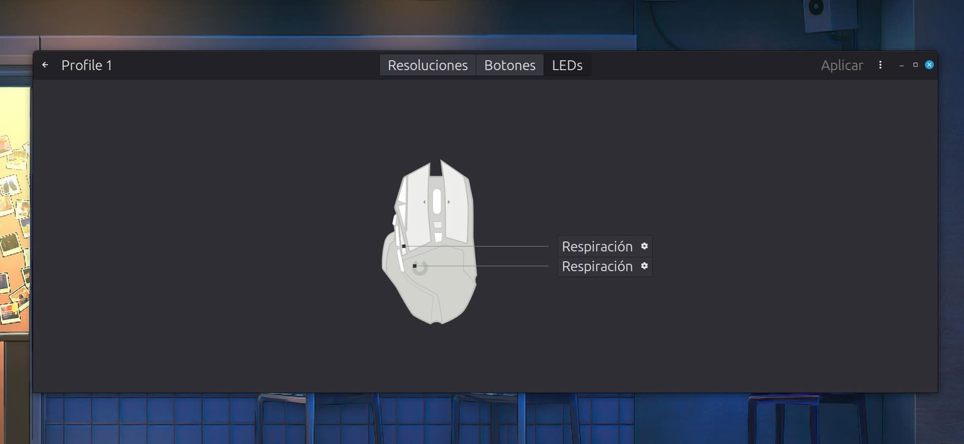 Programa Piper Linux: control efectos RGB