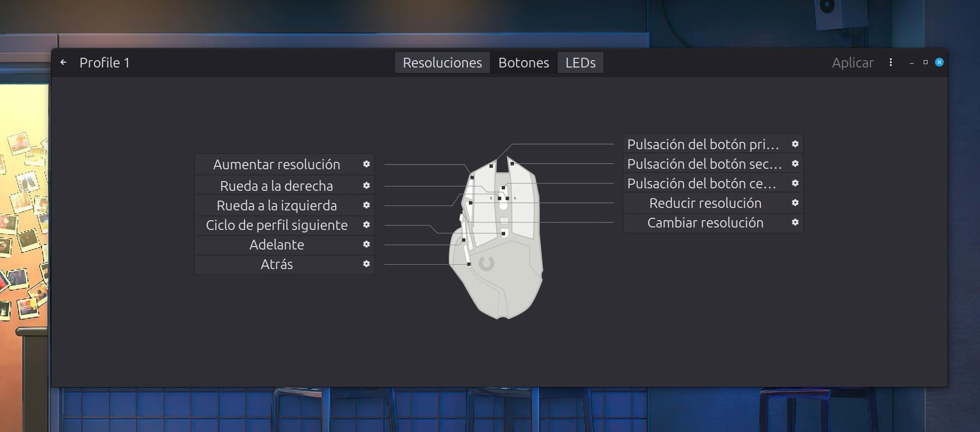 Cambio de botones en Logitech G502 HERO en Piper Linux.