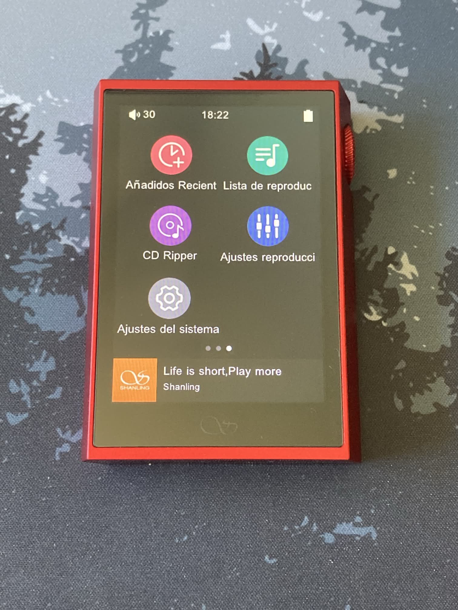 Shanling M1 Plus: tercera pantalla con ajustes del DAP