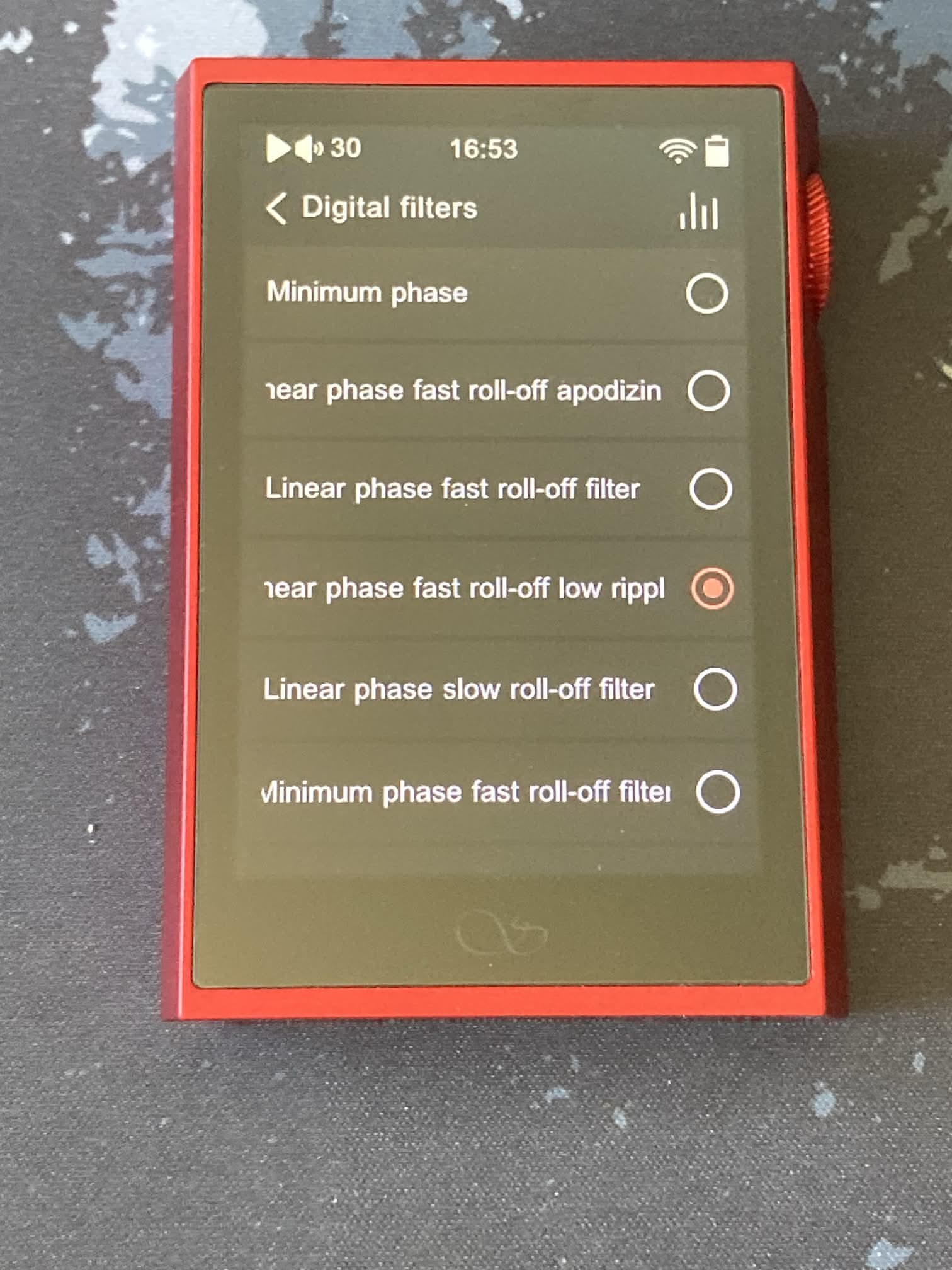 Shanling M1 Plus: filtro digital