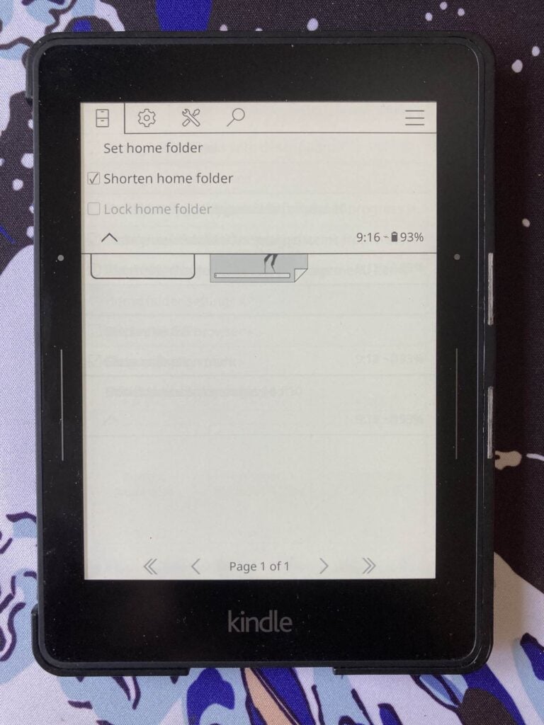 KOREADER: ajuste de la carpeta de inicio en la app. 